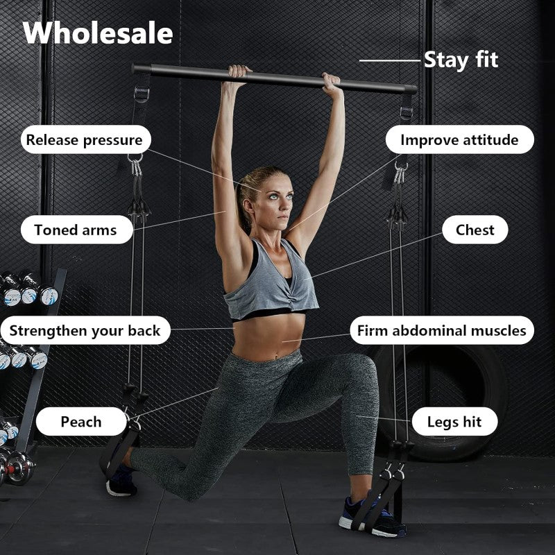 Pilates Stick Bar with Resistance Bands - Image 5