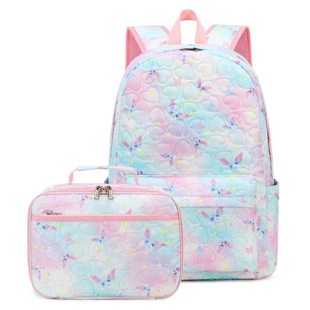 Pink Purple Girls School Bag Set & Kids Backpack | Butterfly - Image 9