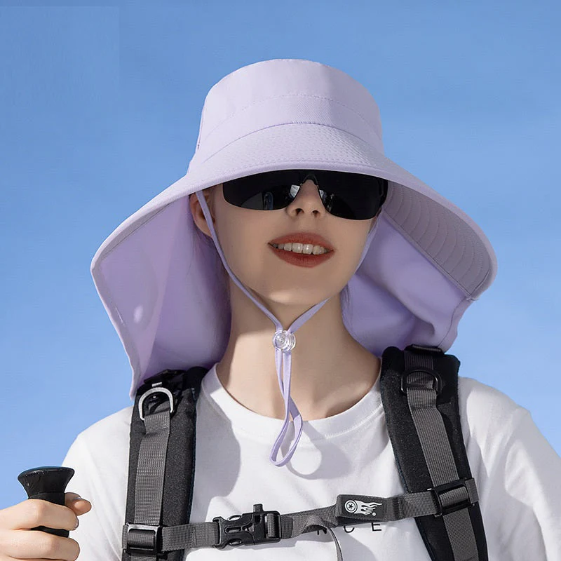 PINK Sun Hats Wide Brim Bucket Outdoor Fishing Hiking Cap UV Protection - Image 6