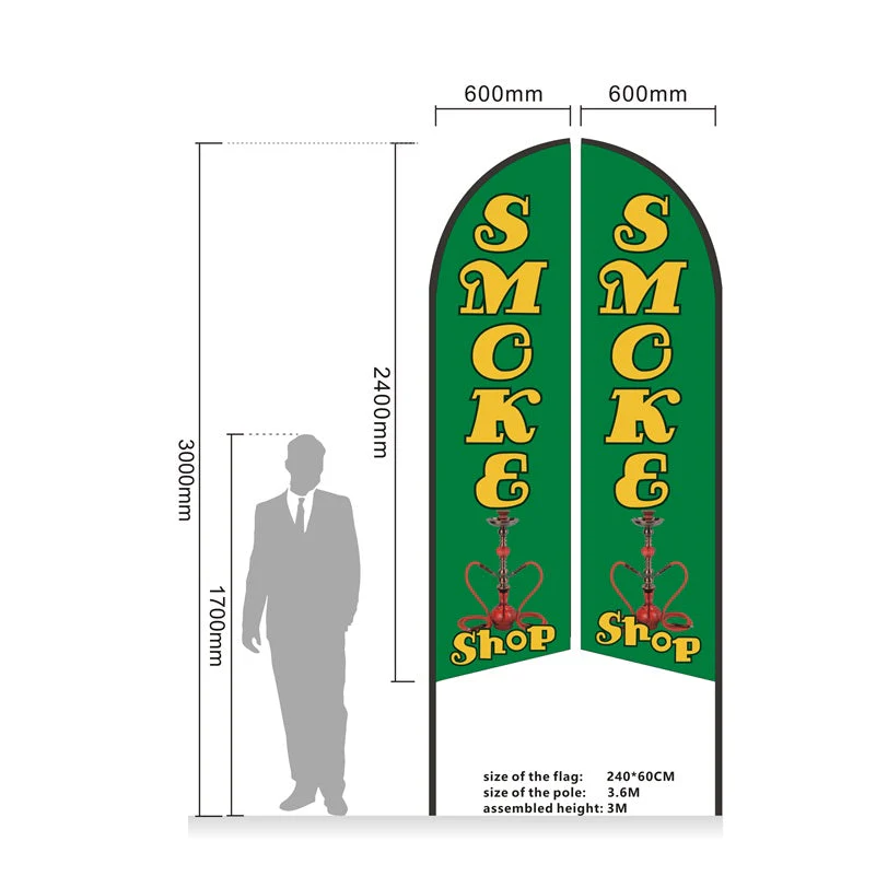 PIZZA - Pre-print Double Sided Feather Banner Flag Business Commersial 3M - Image 6