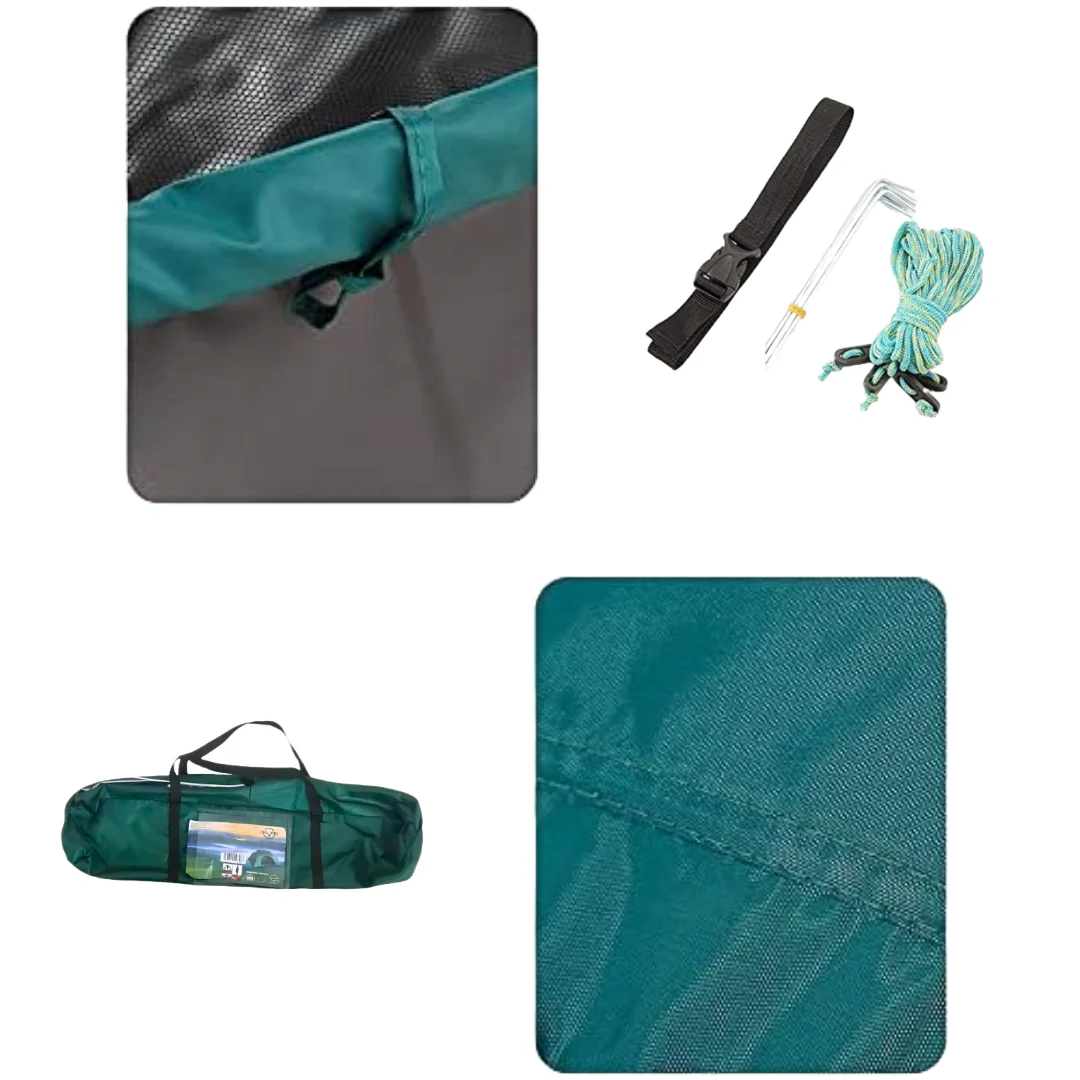 Pop-Up Camping Tent 3-4 Person Outdoor Folding Tent (Green) - Image 6
