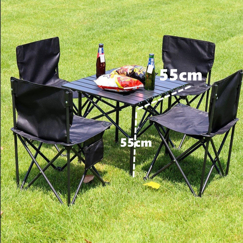 Portable Folding Table Tea Picnic Camping Barbecue Square Table 55cm - Image 2