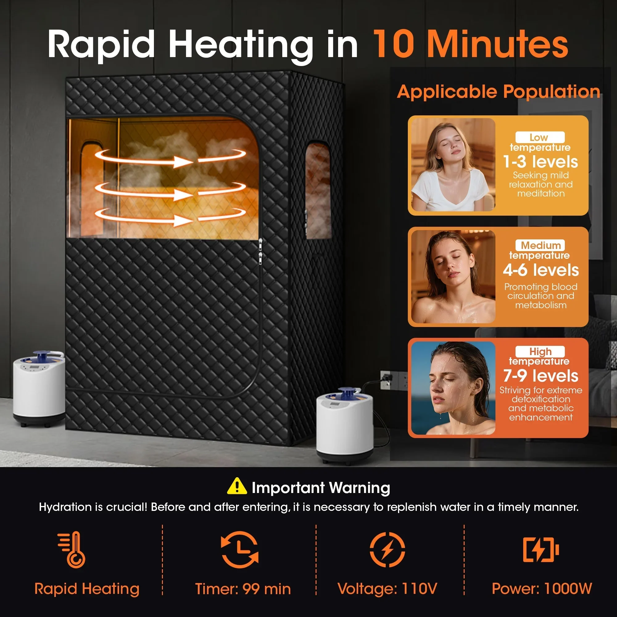 Portable Steam Sauna Personal Home Spa 2 Person Sauna - Image 5