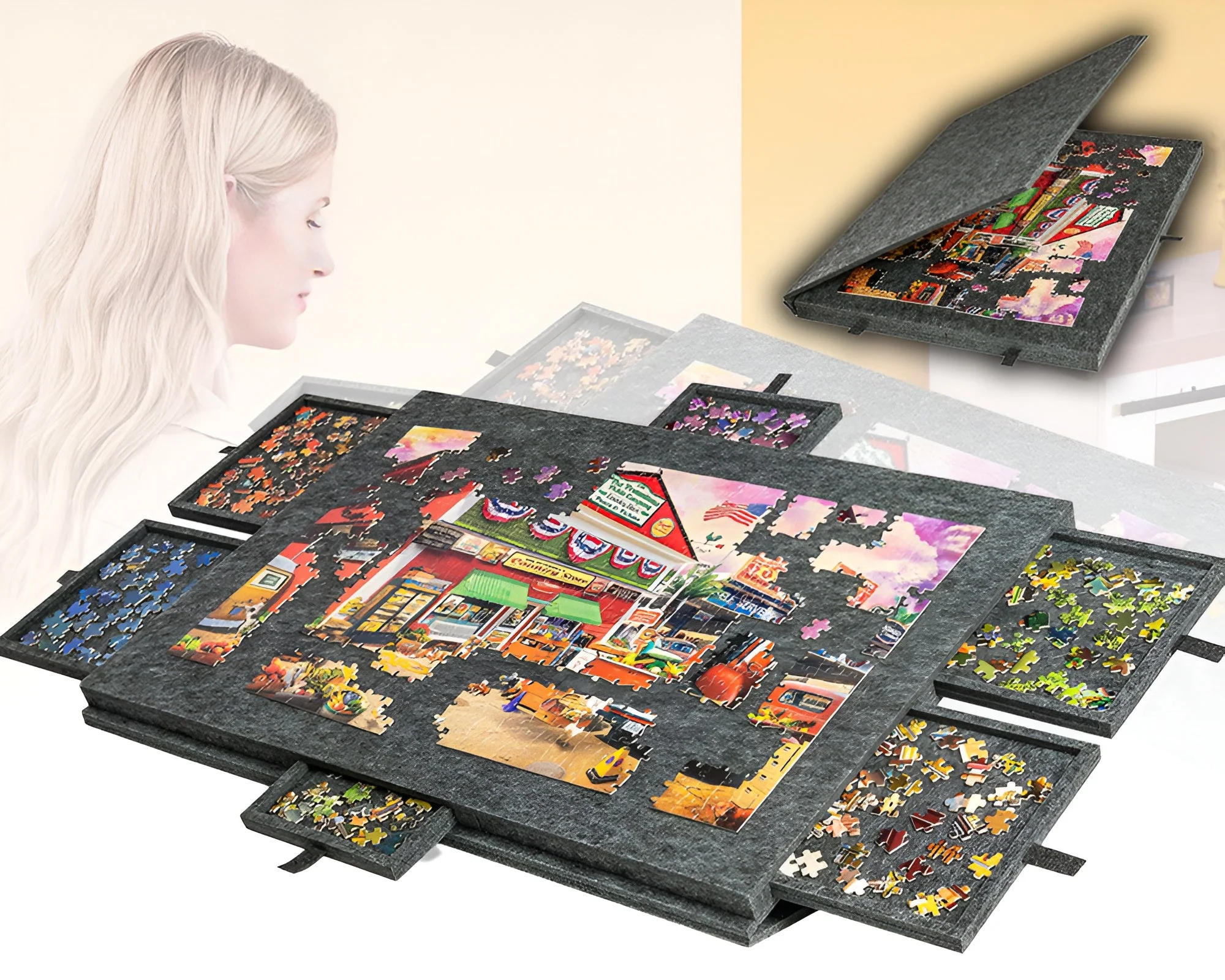 Puzzle Table Craft Board Game Table Jigsaw Game Table - Image 10