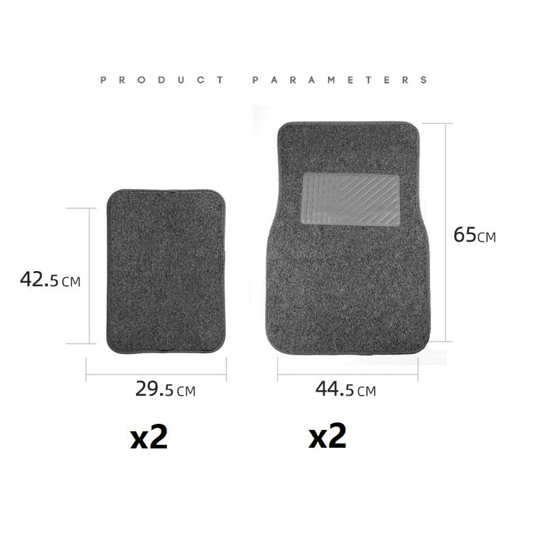 PVC Flocking Car Mats 4Pc Set 2 x Front, 2 x Back - Image 3