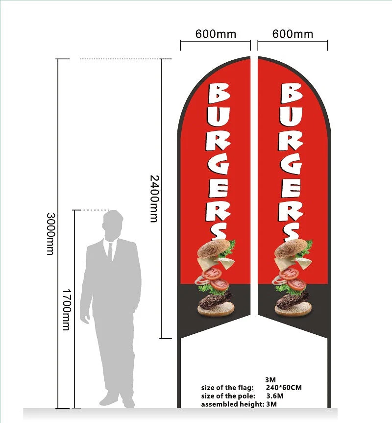REALFRUIT ICECREAM Pre-print Double Sided Feather Flag Business Commersial - Image 7