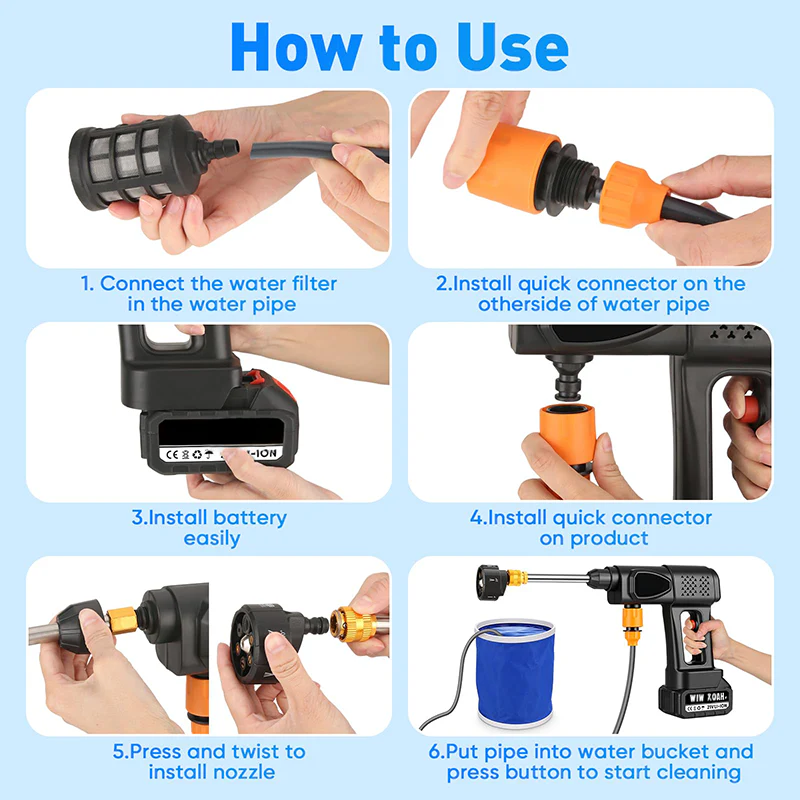 Rechargeable High Pressure Washer Pistol Toy - Image 7