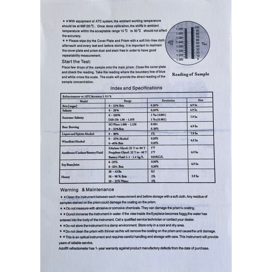 Refractometer - Engine Coolant Anti-freeze Urea Concentration - Image 12