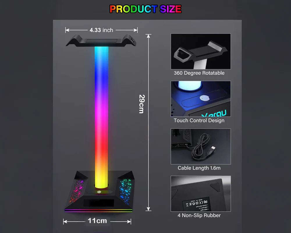 RGB Gaming Headphone Stand - Image 6