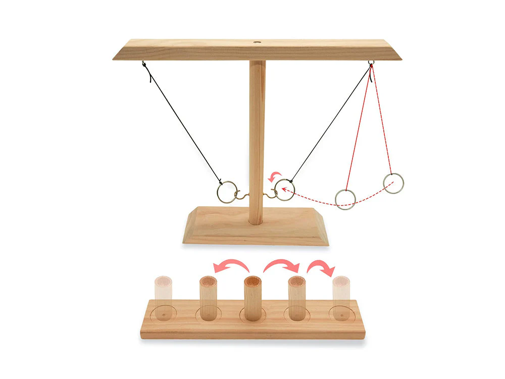 Ring Toss Tabletop Game-Natural Wood - Image 2