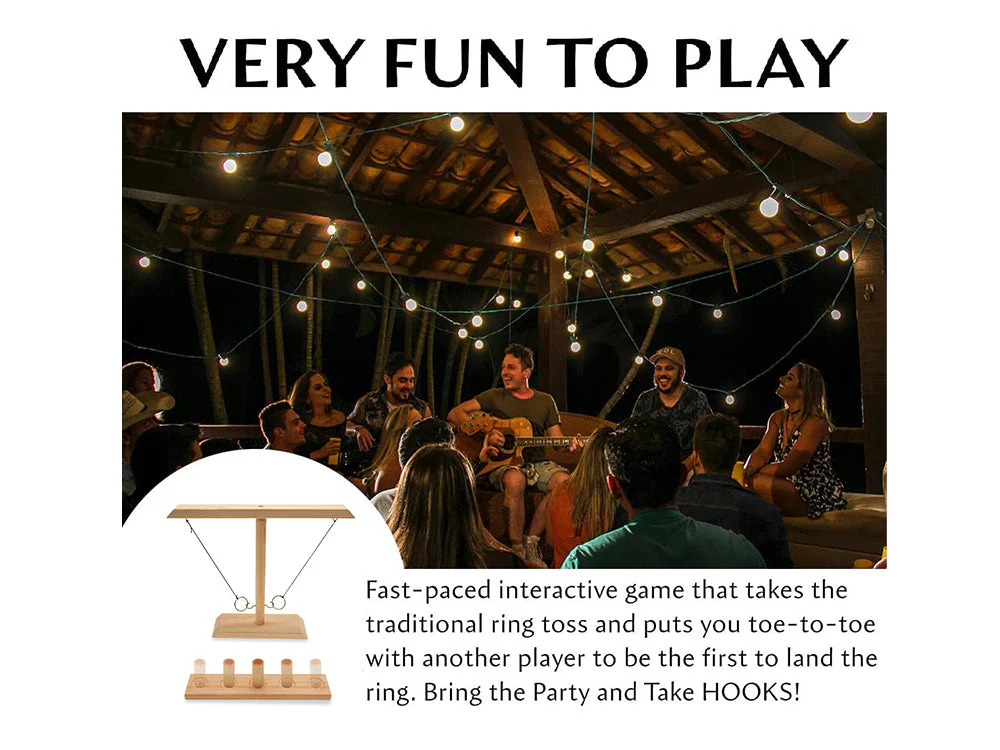 Ring Toss Tabletop Game-Natural Wood - Image 5