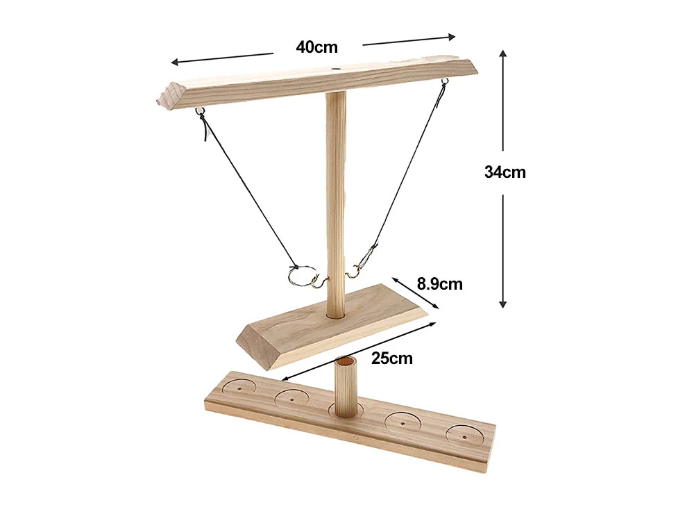 Ring Toss Tabletop Game-Natural Wood - Image 6