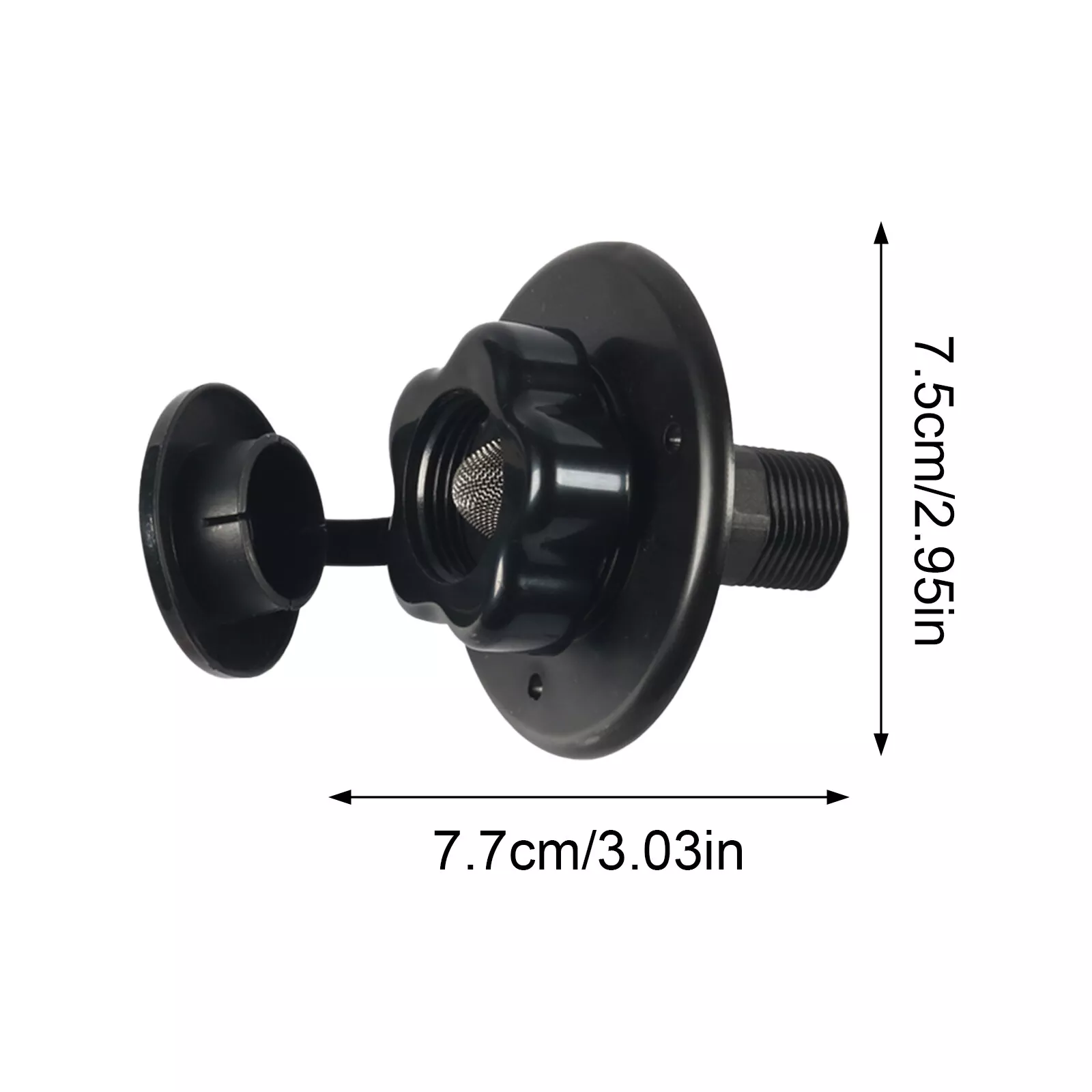 RV City Water Inlet with Check Valve (Black) - Image 7