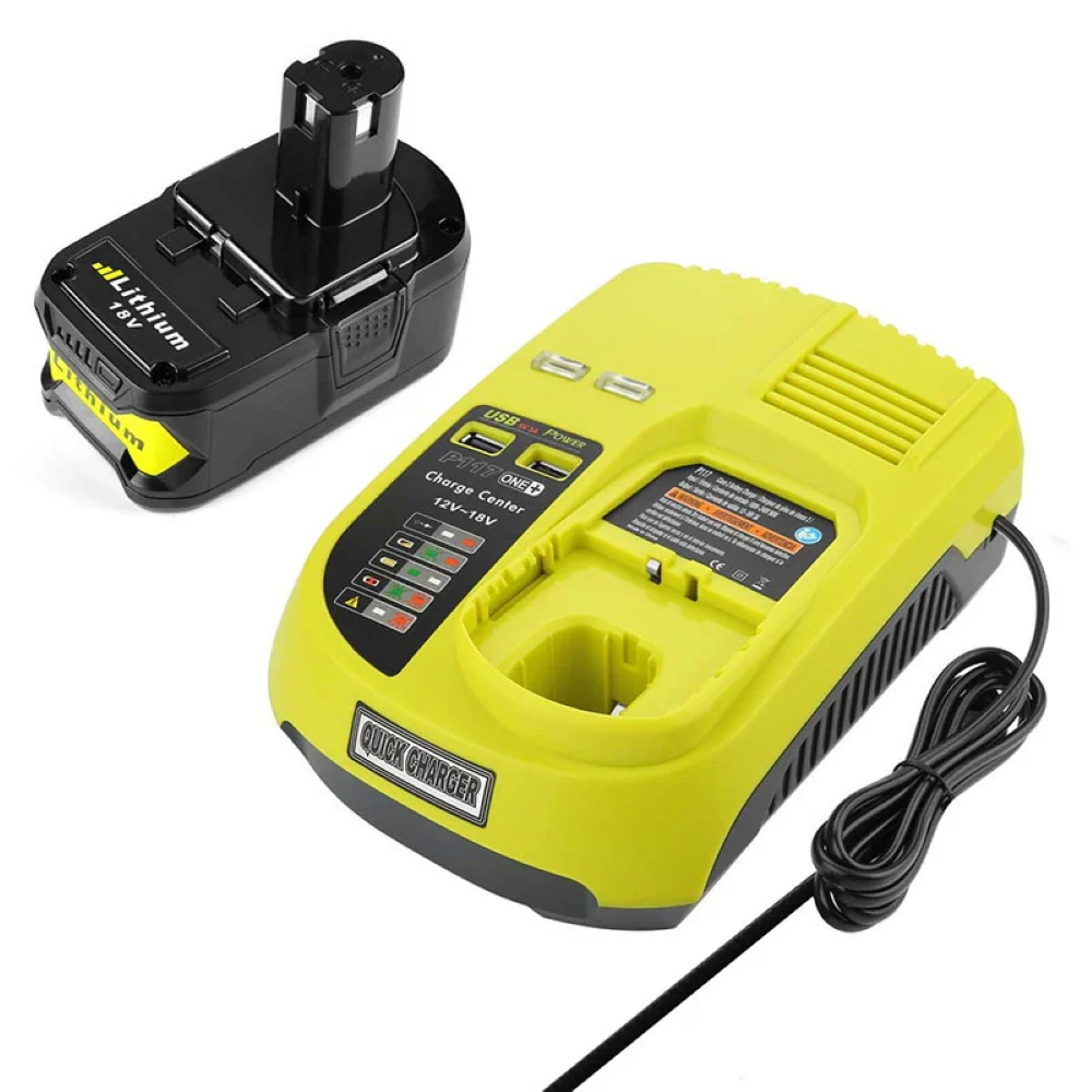 RYOBI 18V 3Ah Battery and Ryobi Battery Charger Compatible Replacement