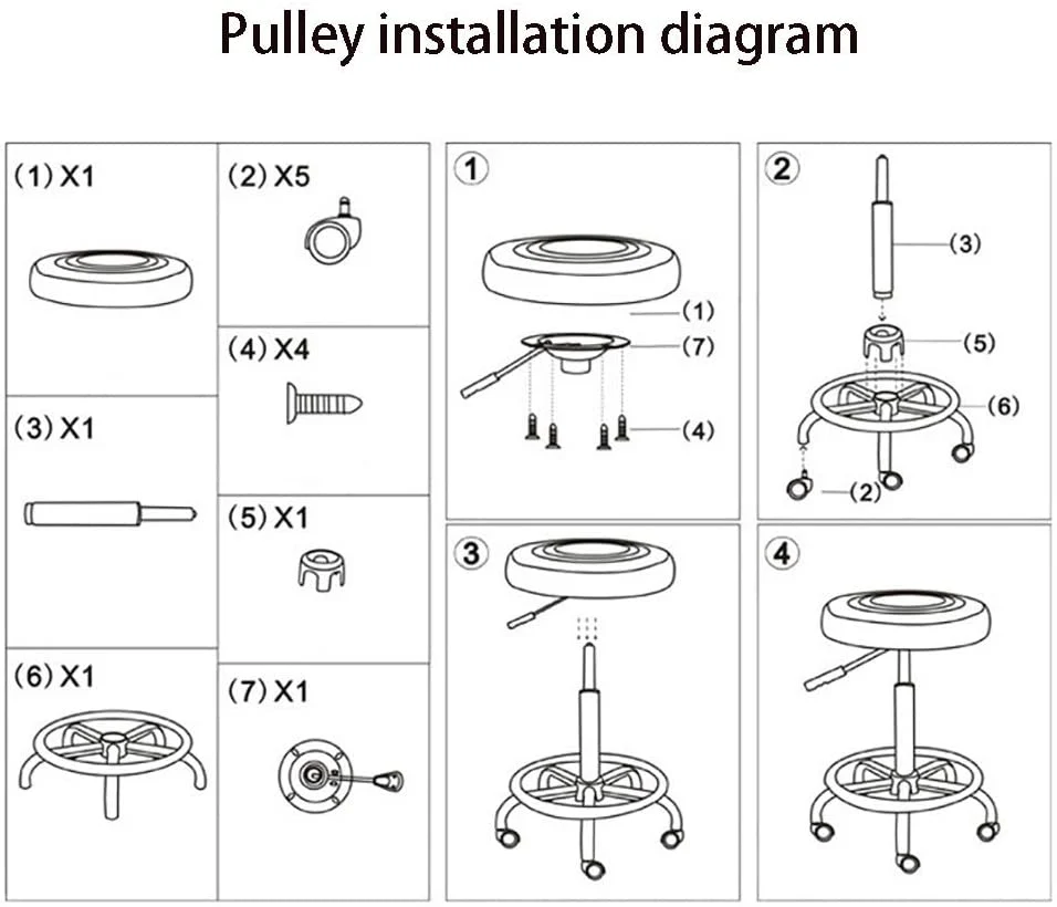 Salon Stool Adjustable Rolling Spa Stool - Image 7
