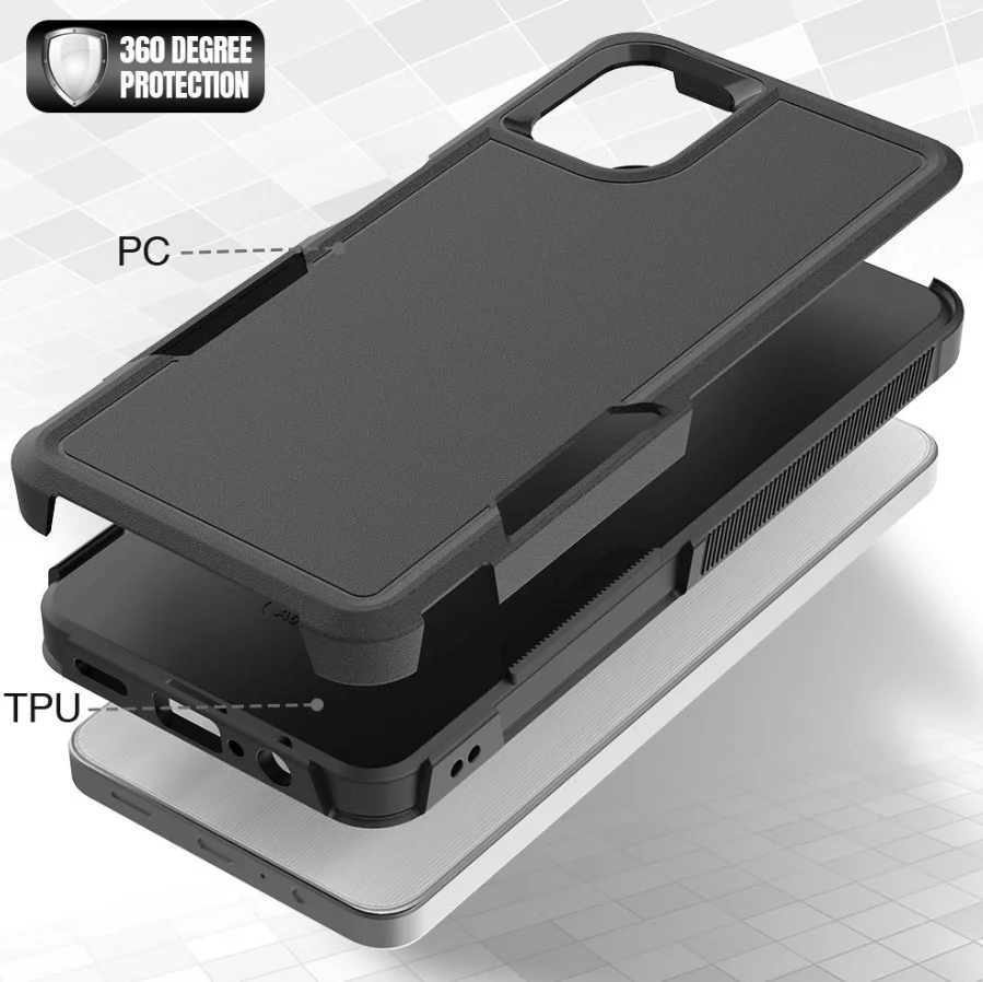 Samsung Galaxy A06 4G Dual Layer Armor Hard Case – Black - Image 4