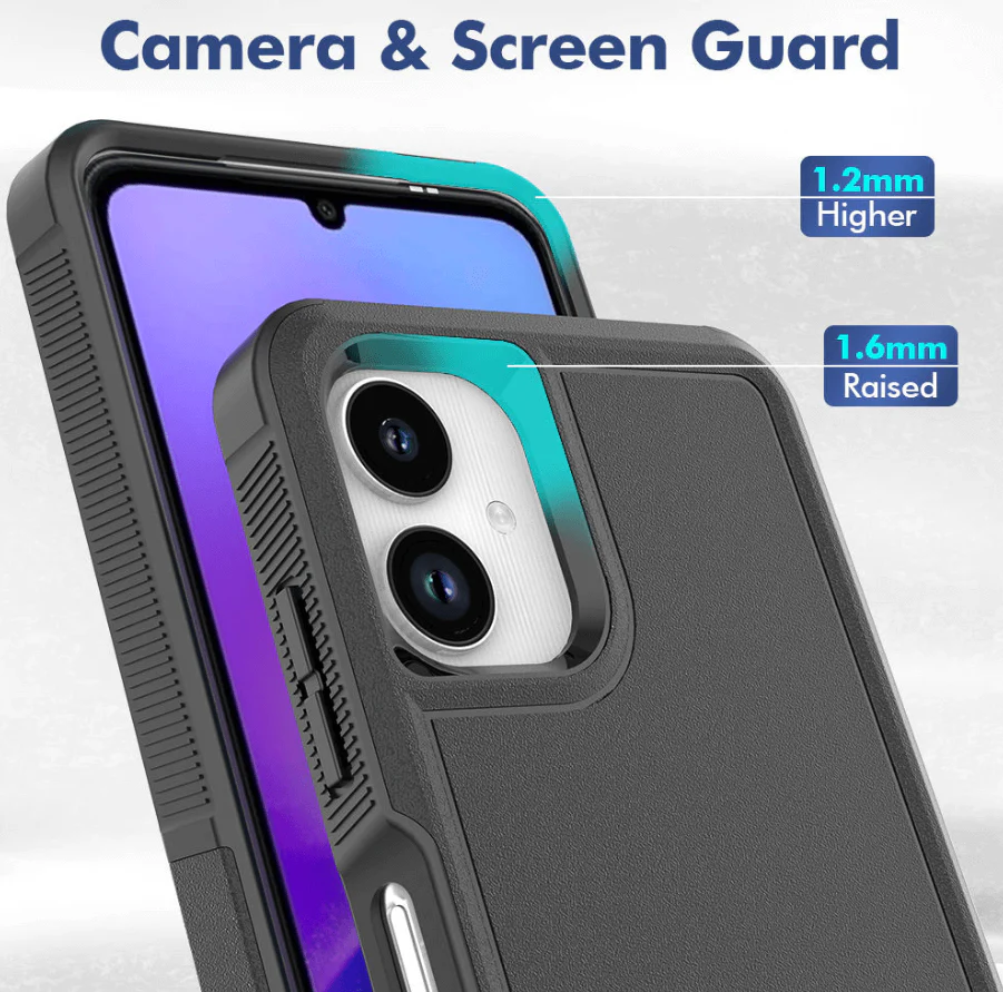 Samsung Galaxy A06 4G Dual Layer Armor Hard Case – Black - Image 5
