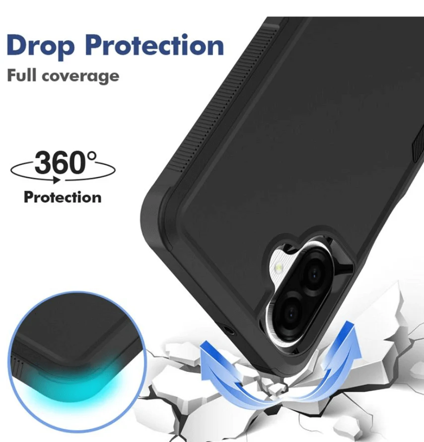 Samsung Galaxy A07 Dual Layer Armor Hard Case – Black - Image 5