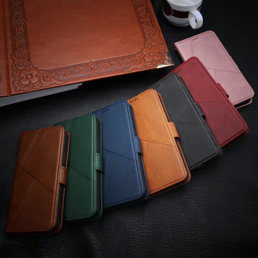 Samsung Galaxy S21 Ultra Flip Wallet Case Cowhide Dot Pattern