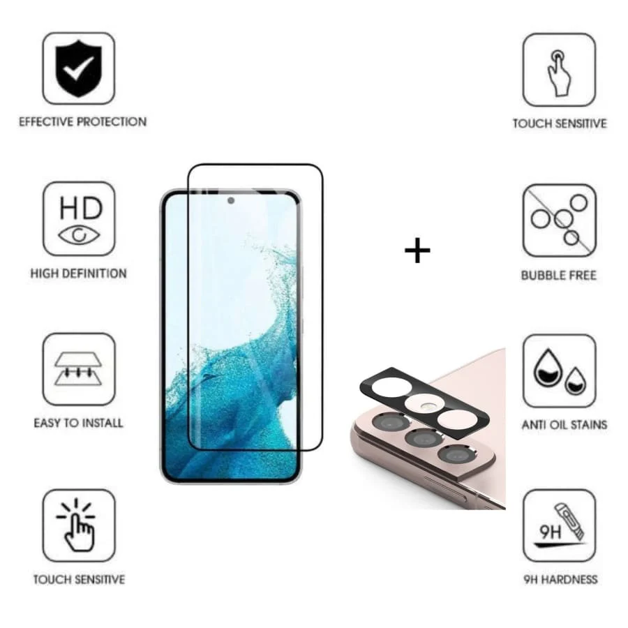 Samsung Galaxy S22 (2 in 1) Glass Screen Protector - Image 2