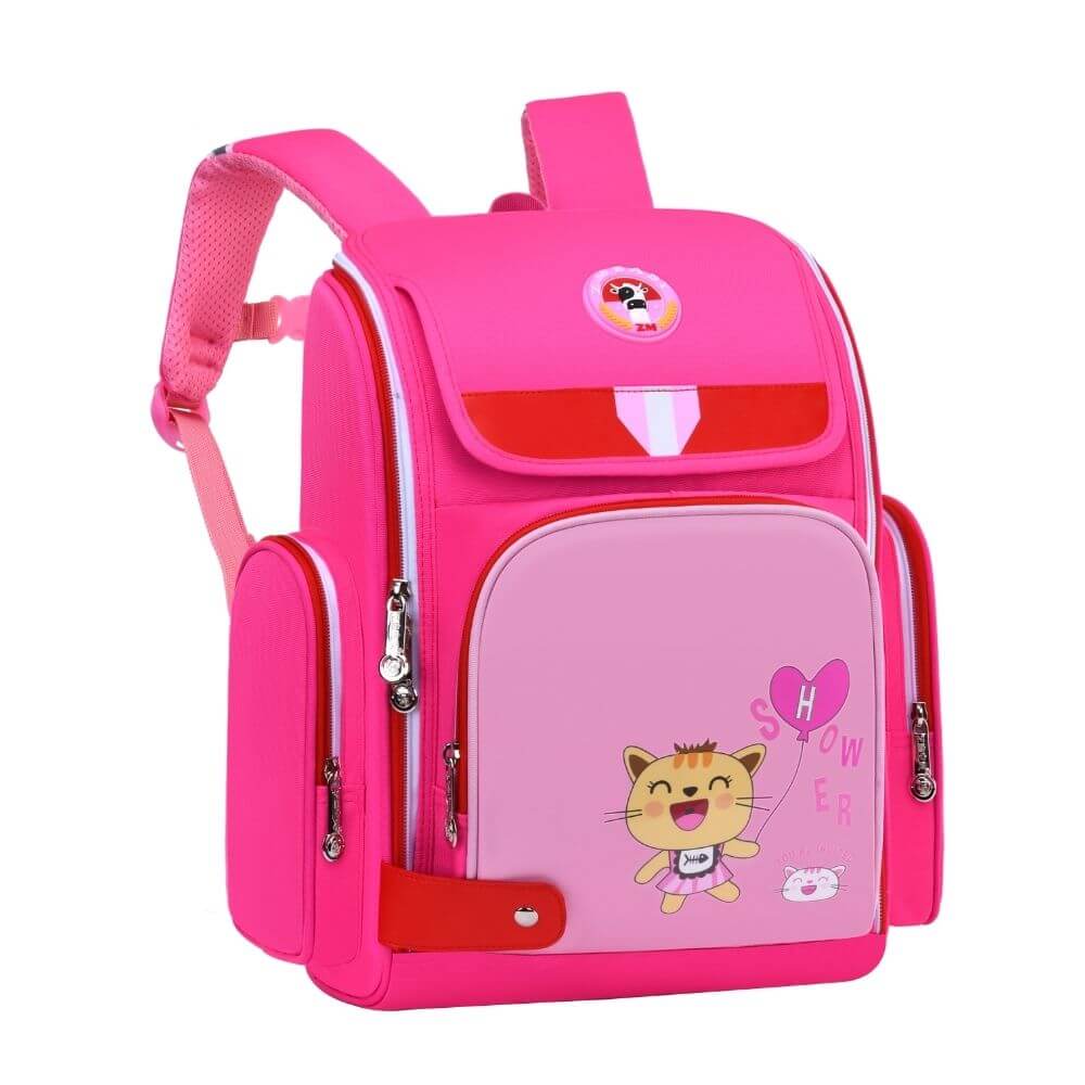 School Bag for Girls & Kids Backpack - Kitty | Pink & Purple - Image 2