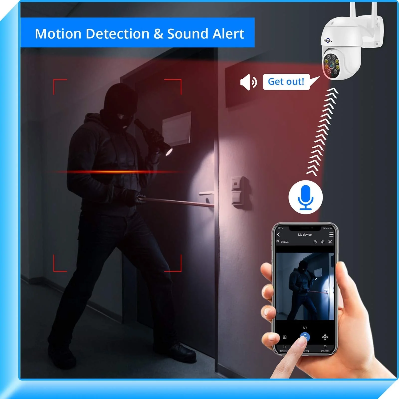 PTZ WiFi Outdoor Security Camera 2K - Image 4