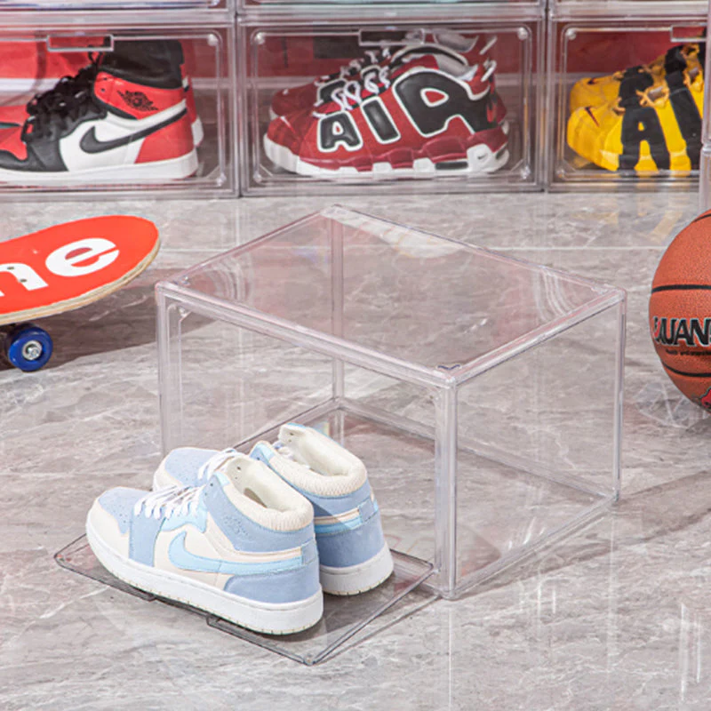 Shoe Boxes Clear Plastic Stackable Shoe Organizer with Magnetic Door - Image 3