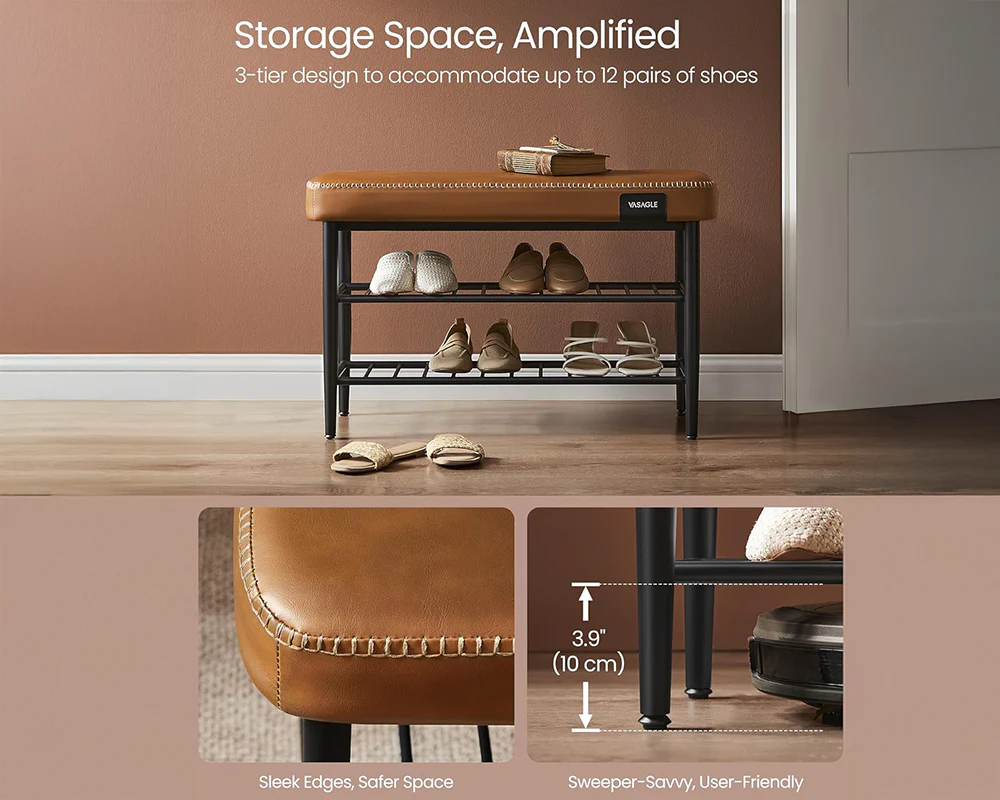 Shoe Rack Storage Bench - Image 6