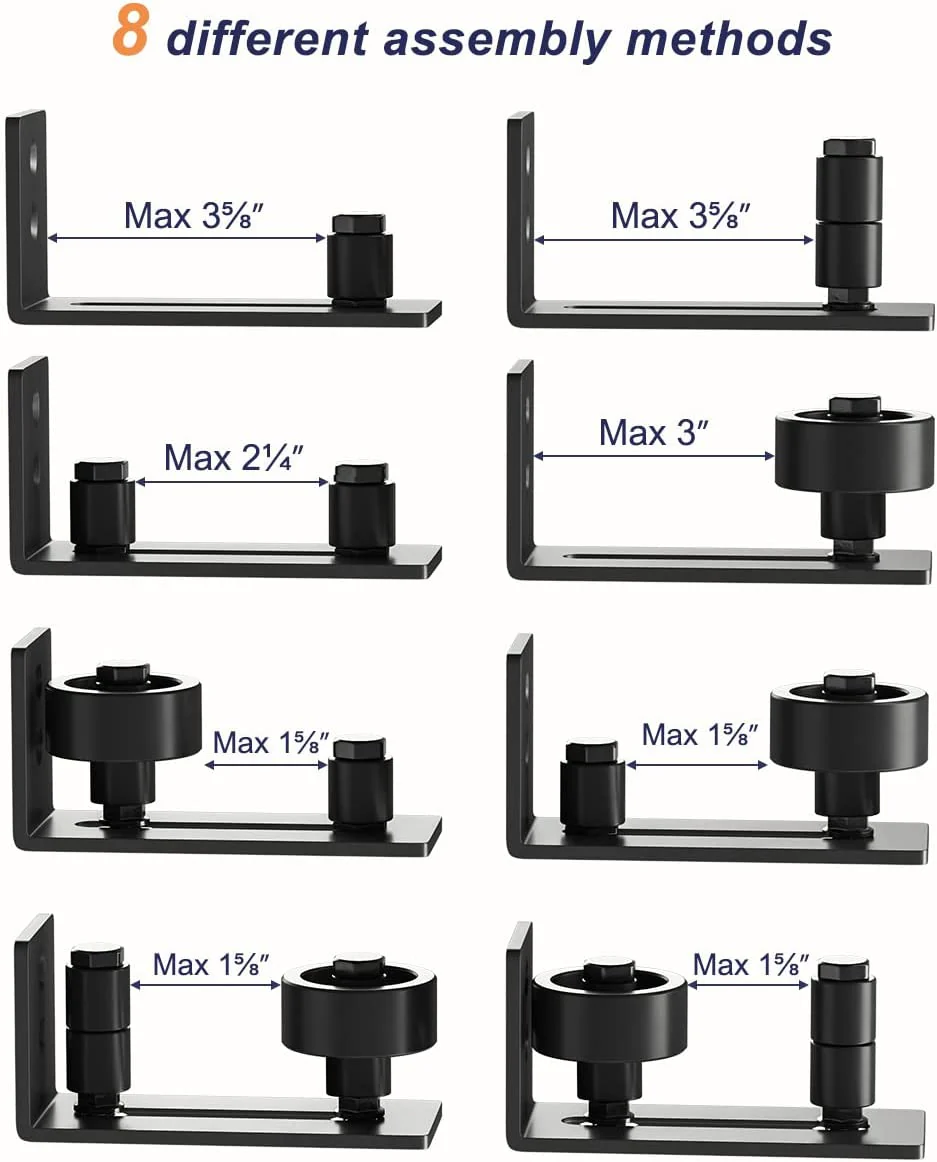 Sliding Barn Door Hardware Bottom Adjustable Roller - Image 8