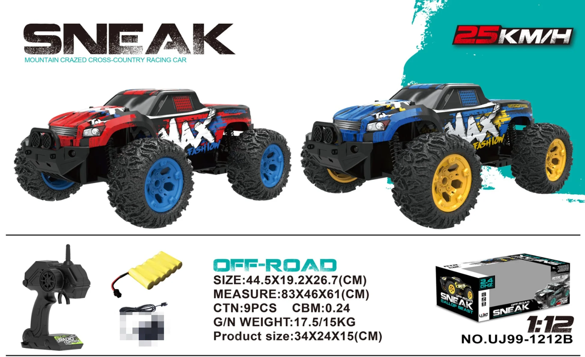 SNEAK Mountain Crazed Cross-Coutry Racing Car 25KM/H 1:12 - Image 3