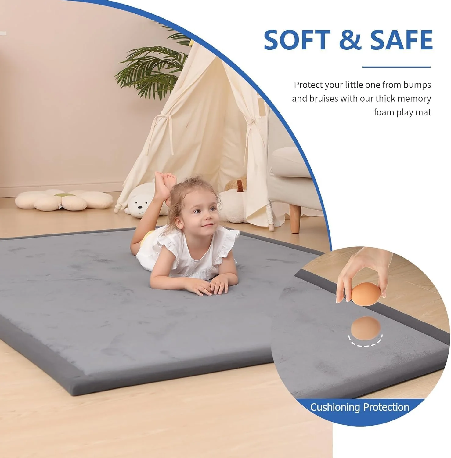 Soft Play Mat Baby Play Mat Memory Foam Soft-Touch Mat - Image 11