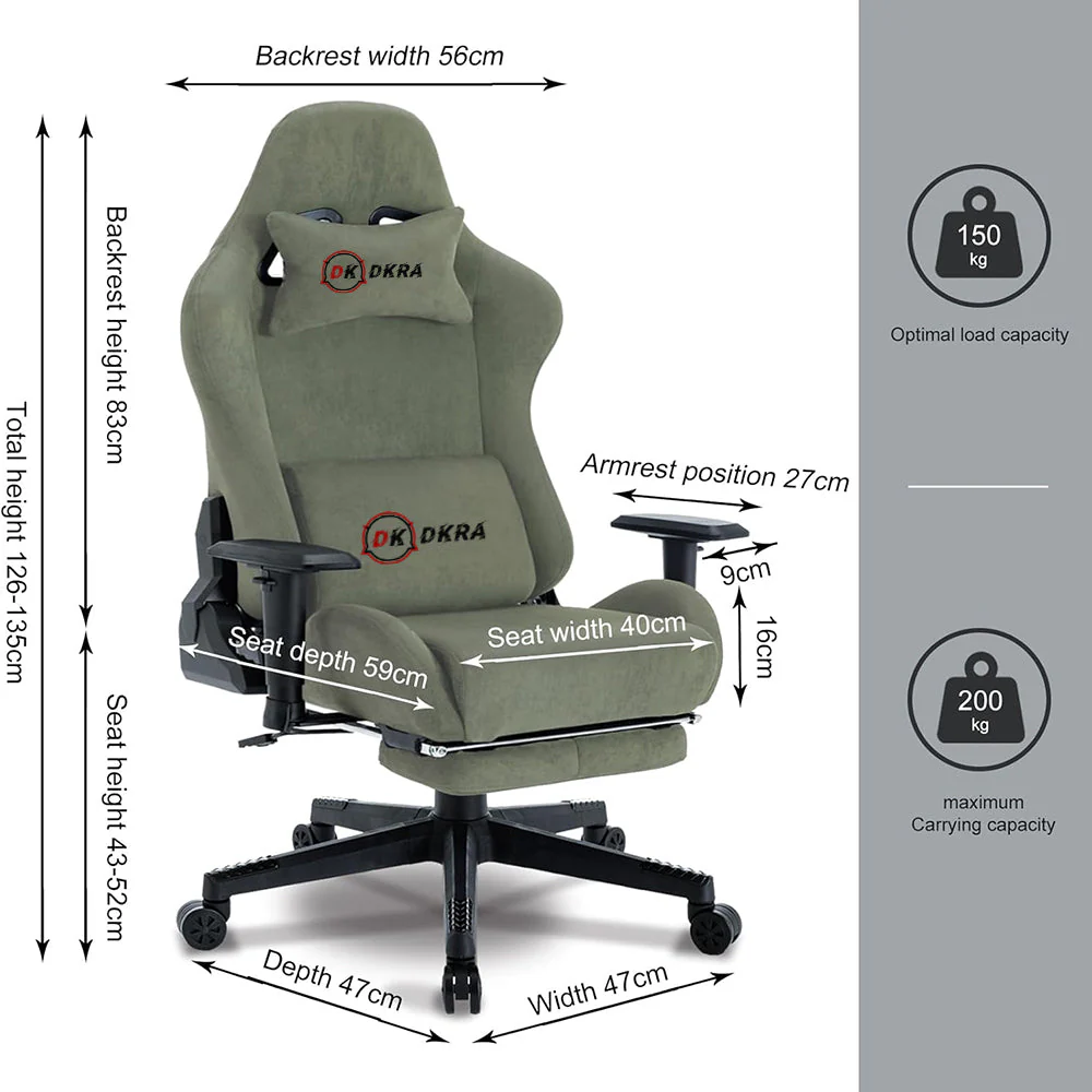 DKRA Gaming Chair Adjustable Rotating Task Chair - Image 7
