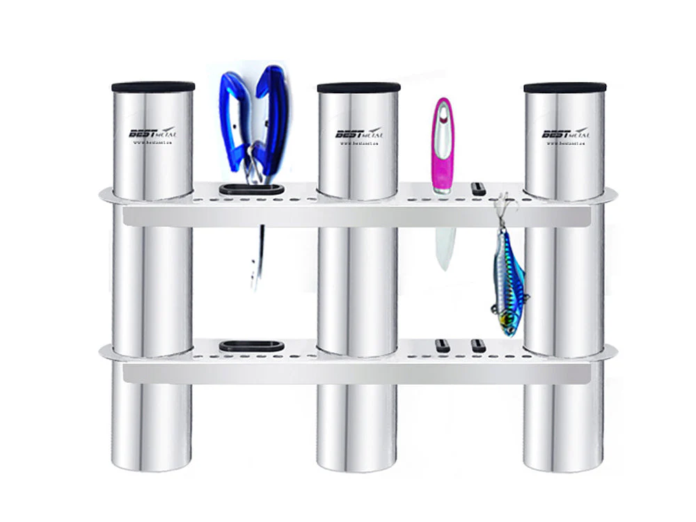Stainless Steel Triple Fishing Rod Holder - Image 2