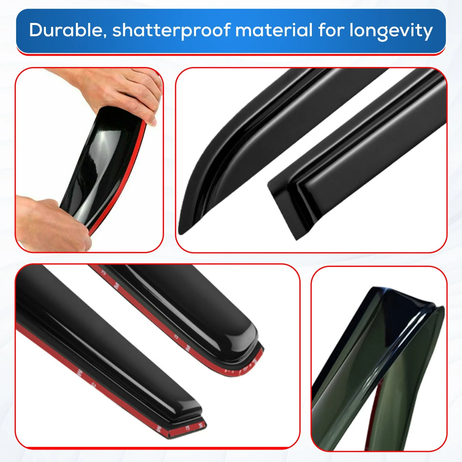 Door Visor / Weather Shield / Monsoon Guard To Suit Toyota HILUX 2015-2024 - Image 7