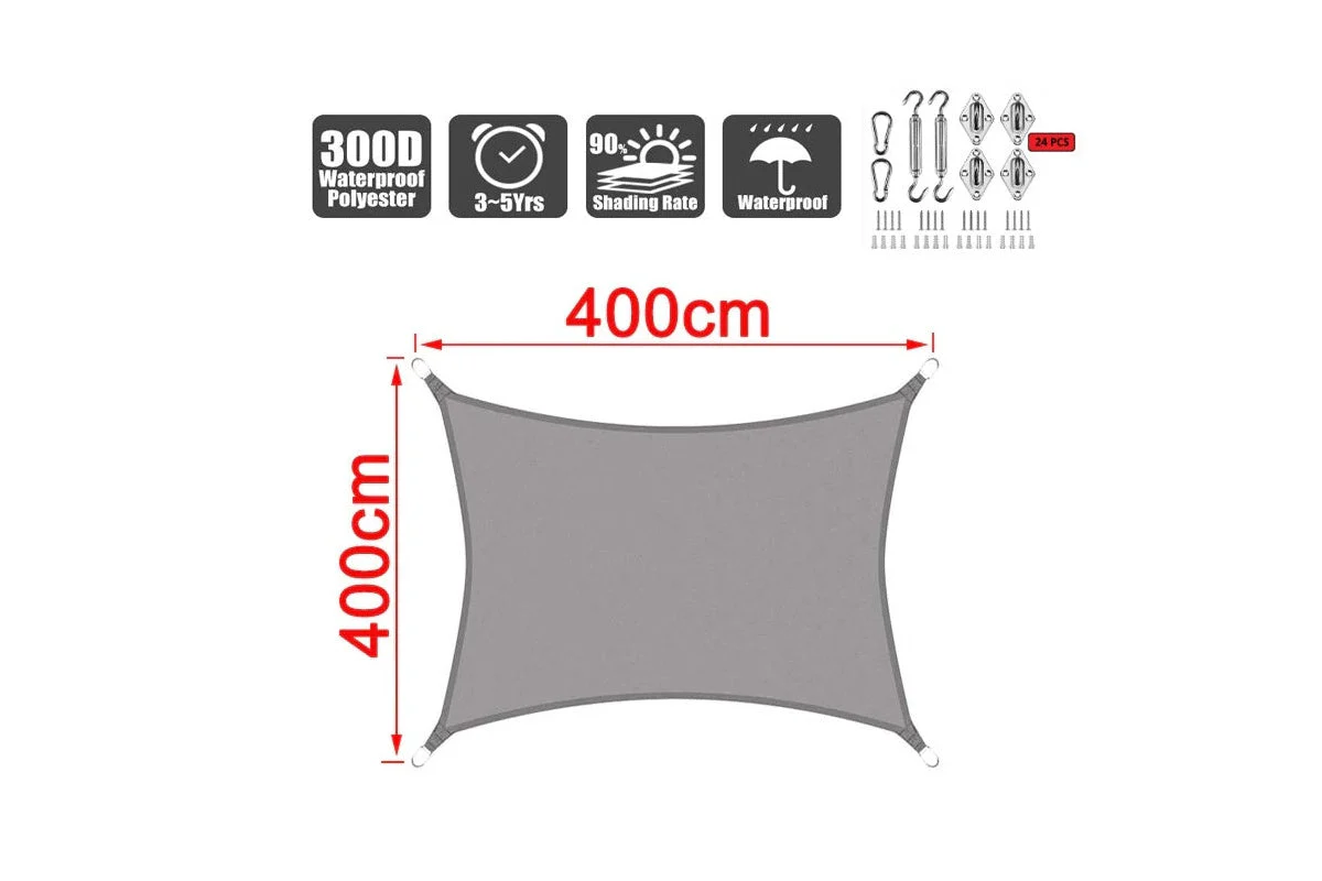 Sun Shade Sail 4m*4m with hardware kit - Image 3