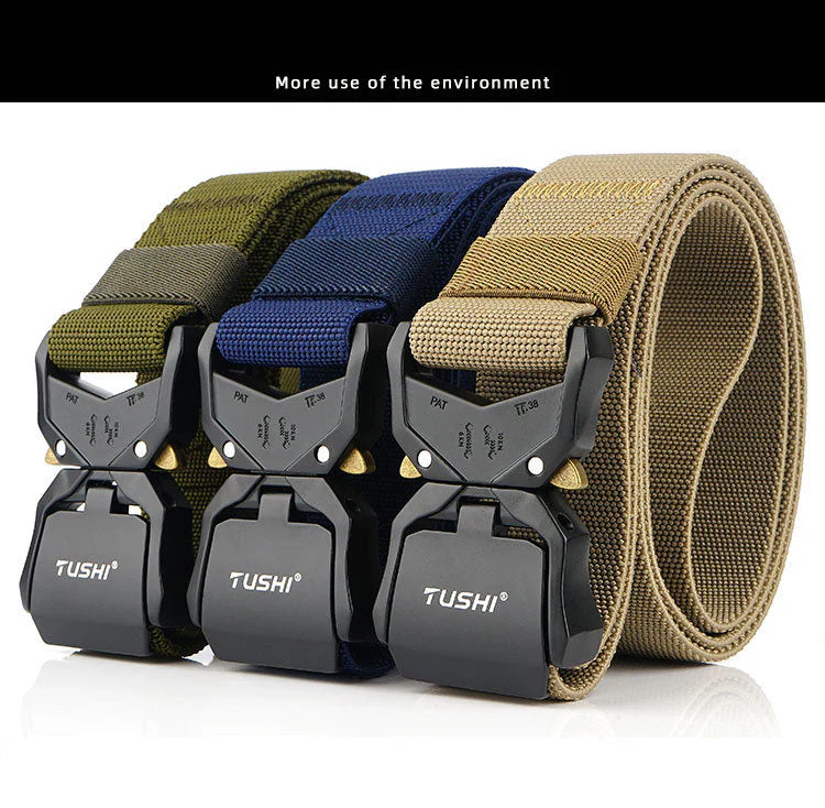 Tactical Belt Military Hiking Nylon Web Rigger Work Belts Heavy-Duty Quick-Relea - Image 2