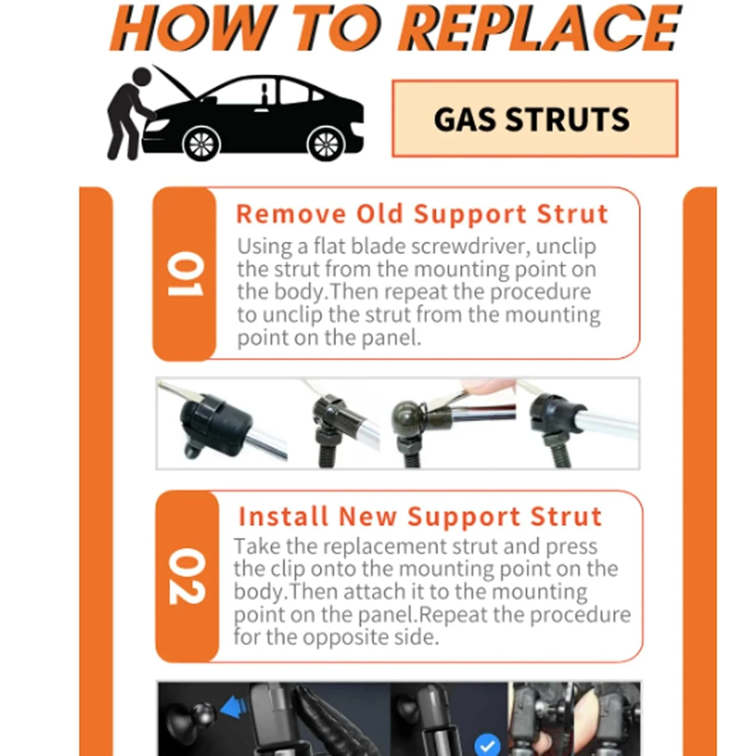 Tailgate Gas Struts For Toyota Hiace Low Roof 05-18 - Image 9