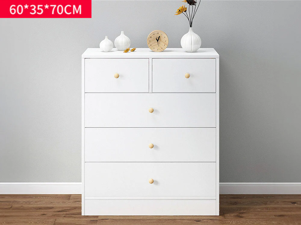 Tallboy Modern White Tall boy Chest of Drawers Dresser - Image 3