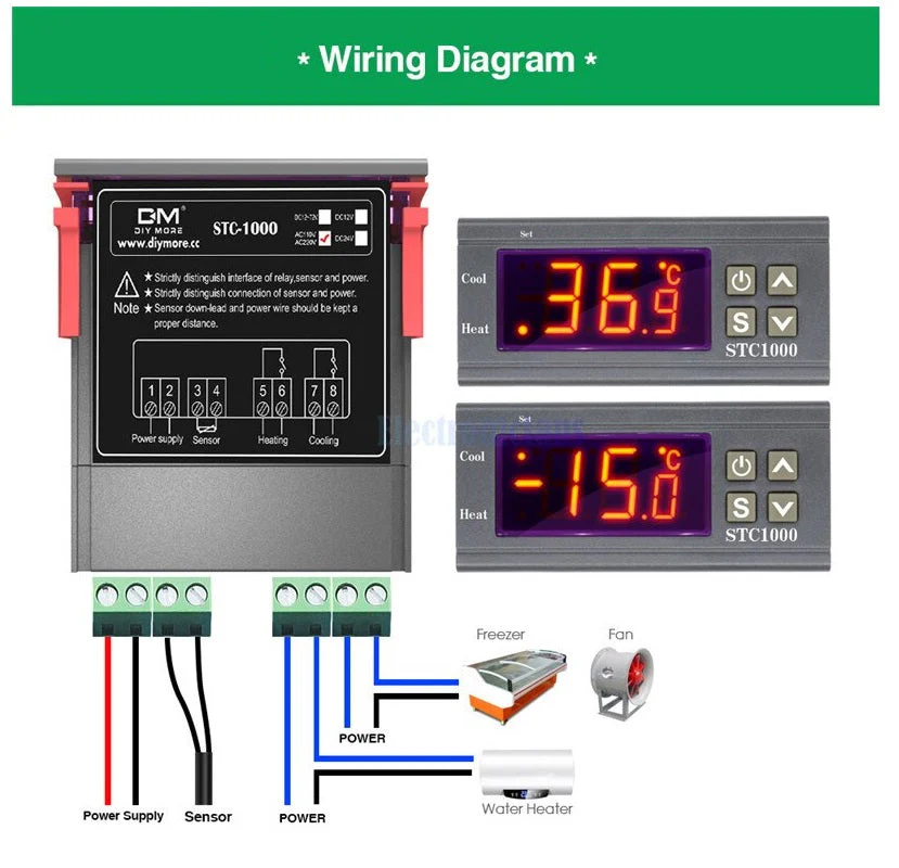 Temperature Controller 110-230V Controller Heating / Cooling - Image 7
