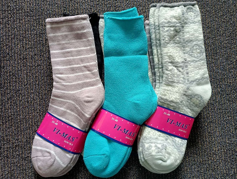 Thick Socks 60 Pairs Women's Thick Thermal Crew Socks, Size 6-10, Random - Image 2