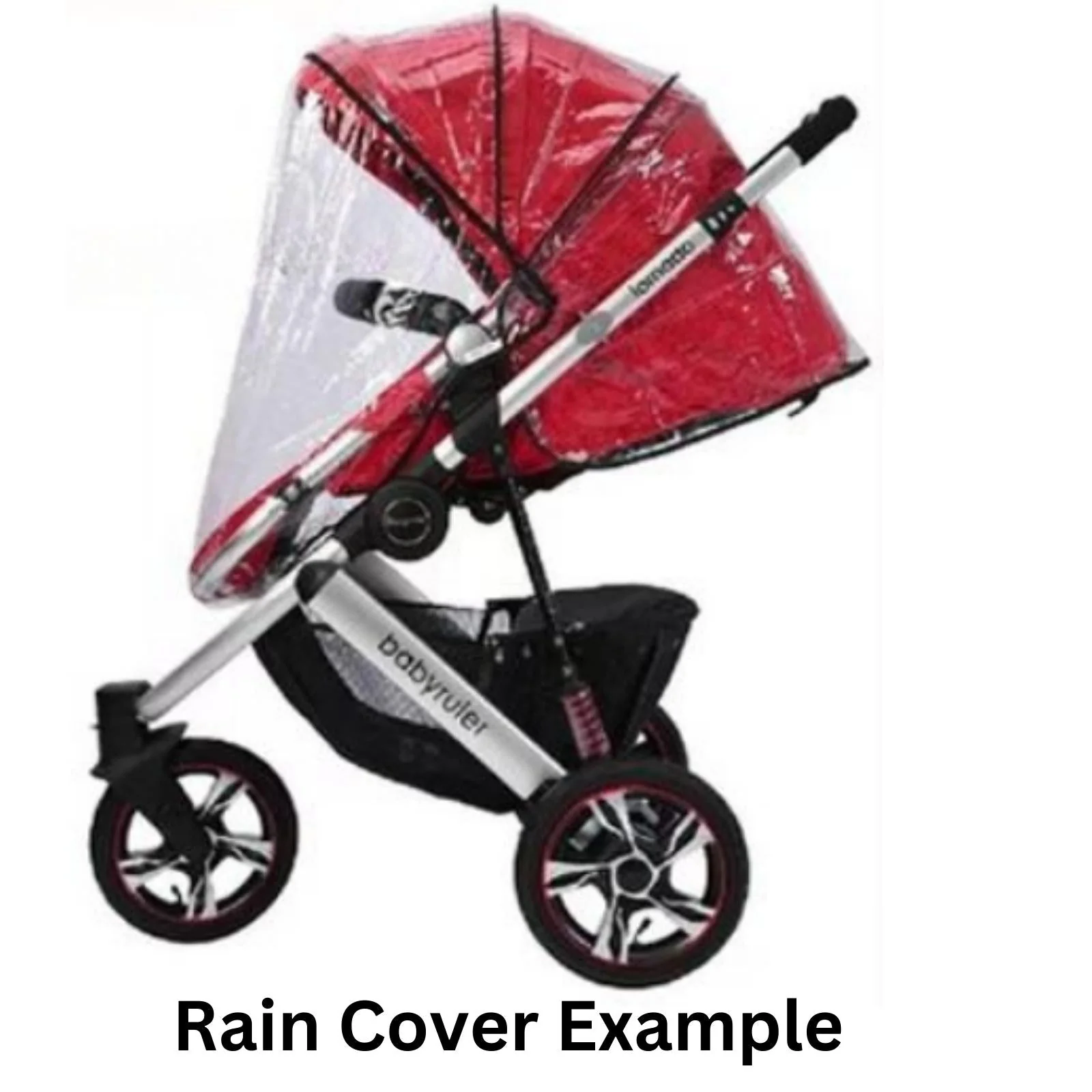 Three Wheels Baby Stroller with All Accessories-Preium Grey - Image 6