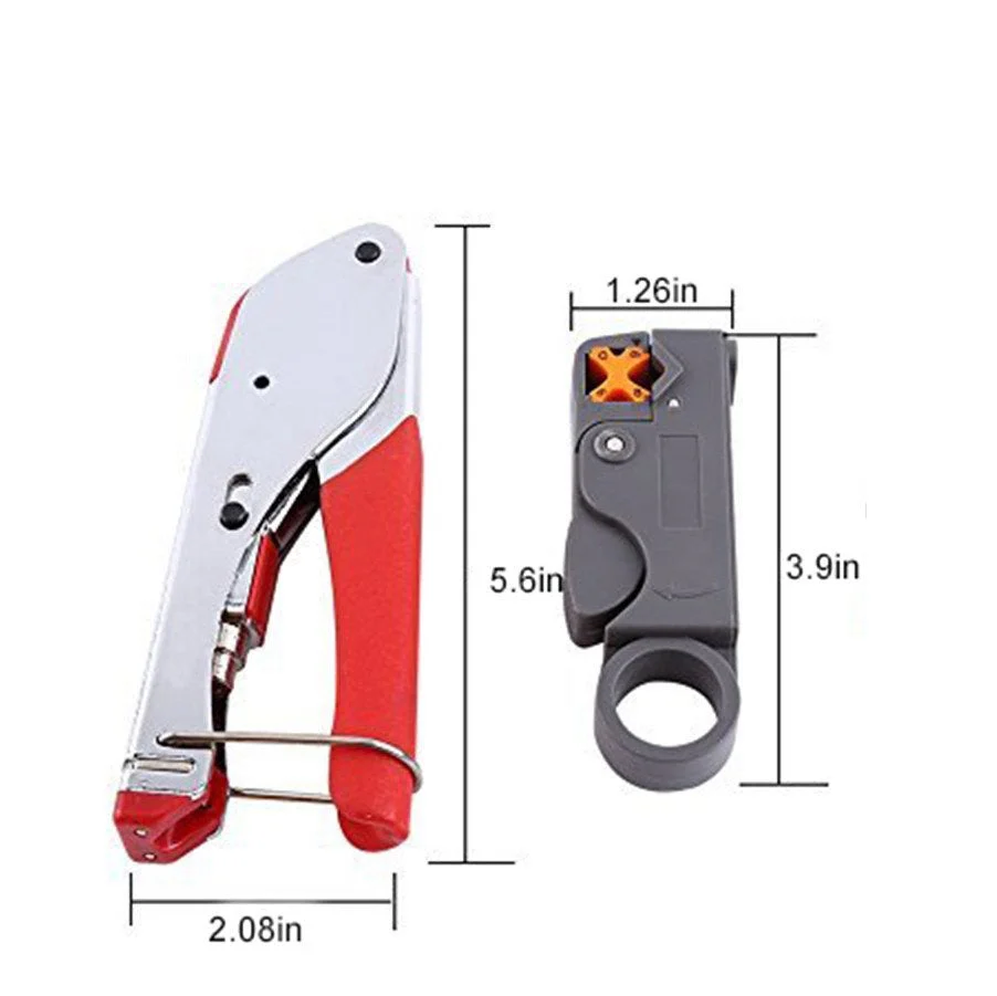 Tool Coax Rg59 Rg6 F Connector Fitting Crimper Cable Kit - Image 3