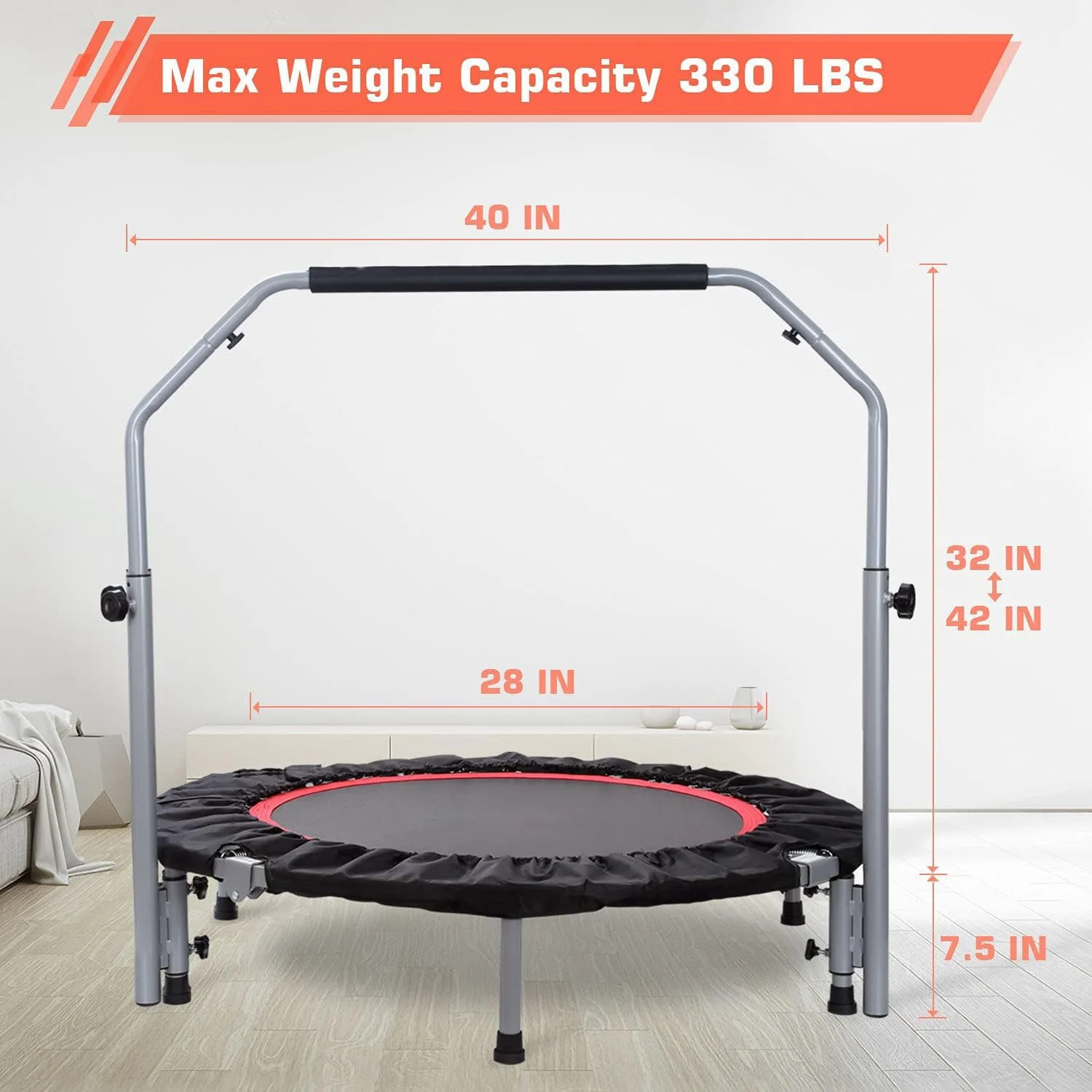Trampoline Mini Foldable Portable Rebounder 40 Inch - Image 4