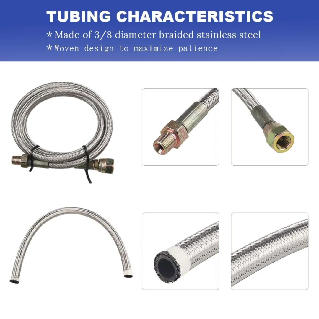 Turbo Charger Oil Drain Return Line Oil Feed Complete Kit Fit for T3 T4 GT35 T70 T66 - Image 10