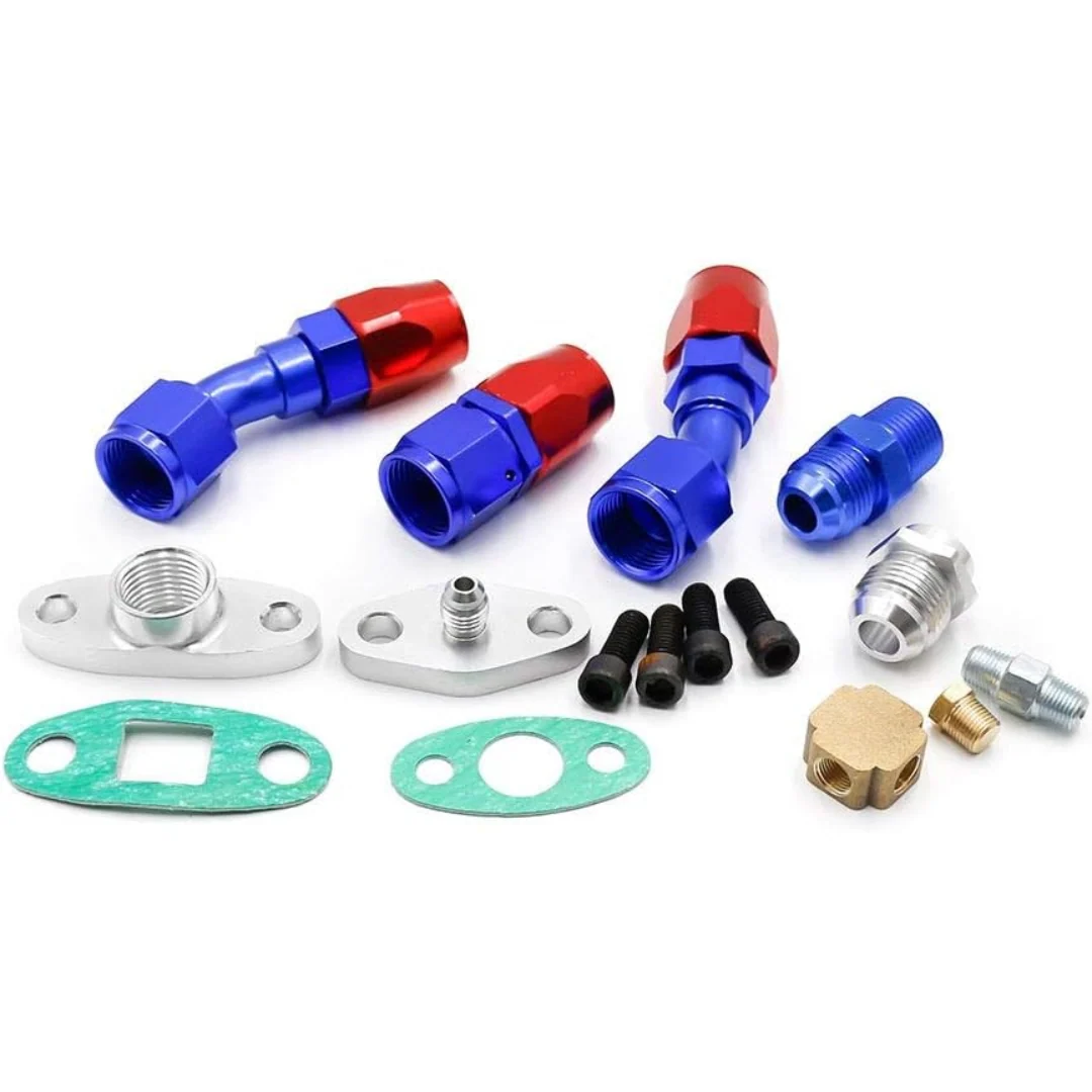 Turbo Charger Oil Drain Return Line Oil Feed Complete Kit Fit for T3 T4 GT35 T70 T66 - Image 5