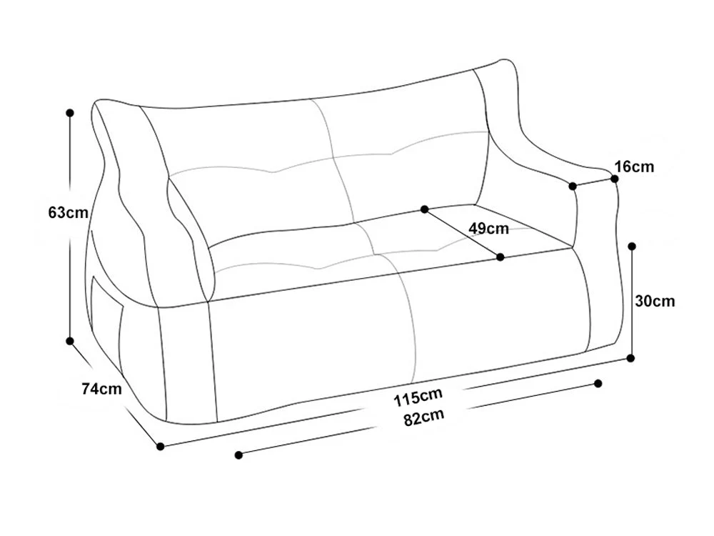 Two-Seater Bean Bag Chair-Dark Brown - Image 9