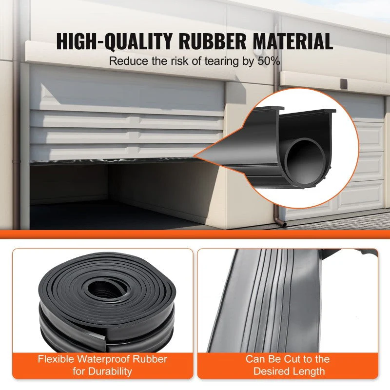 Universal Garage Door Seal, Garage Door Rubber Seal Strip Replacement 20ft - Image 2