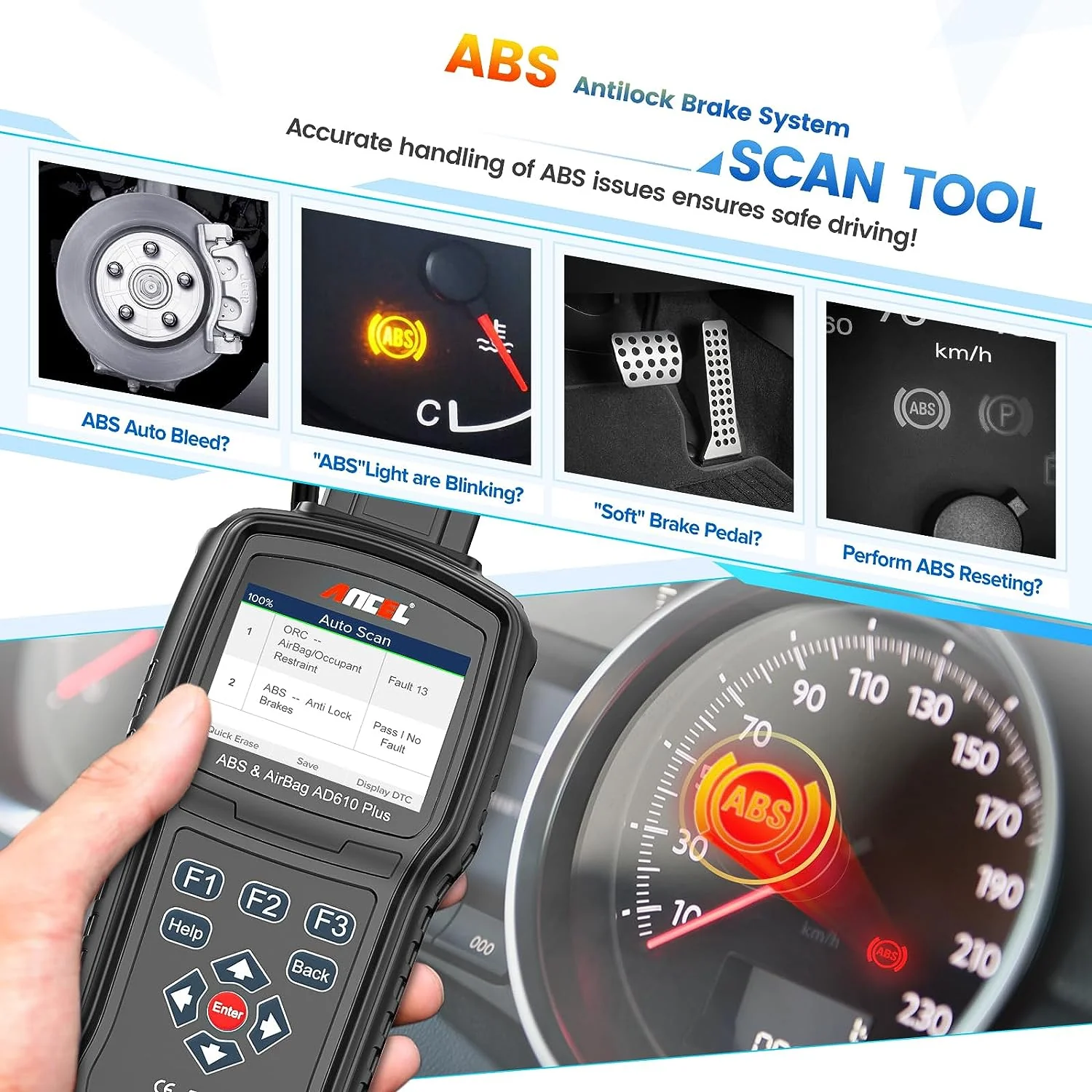 Universal OBDII OBD2 Scanner Car Engine Fault Code Reader Diagnostic Tool ANCEL AD610 - Image 8