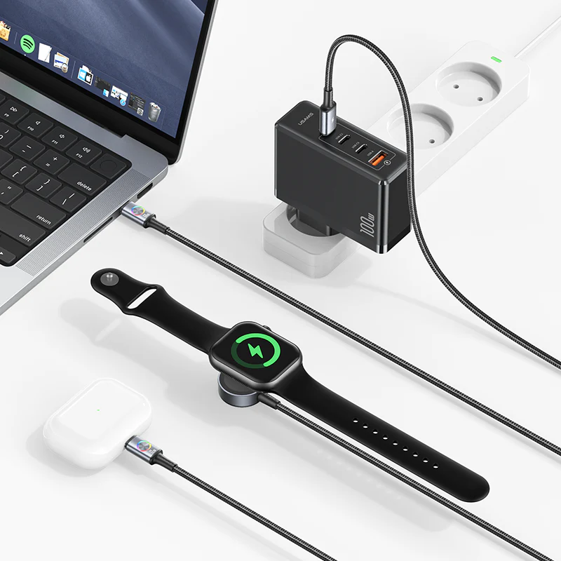USB-C to 2x USB-C Fast Charging Cable + Apple Watch Wireless Charger - Image 5