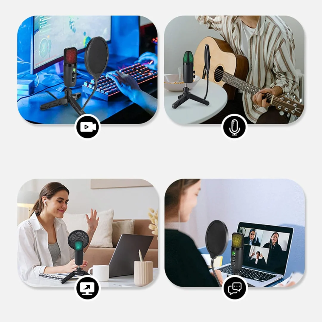 USB Microphone Adjustable Sound Volume Noise Reduction - Image 17